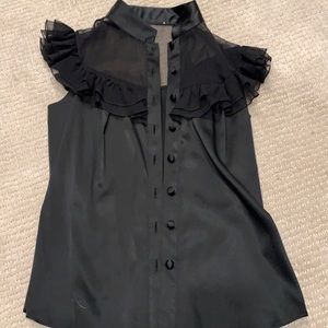 black silk tank with details